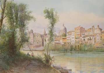 Ansicht des Porto di Ripetta dai Prati, Rom